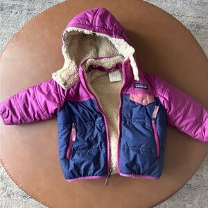 Patagonia Baby Pink and Blue Hooded Jacket